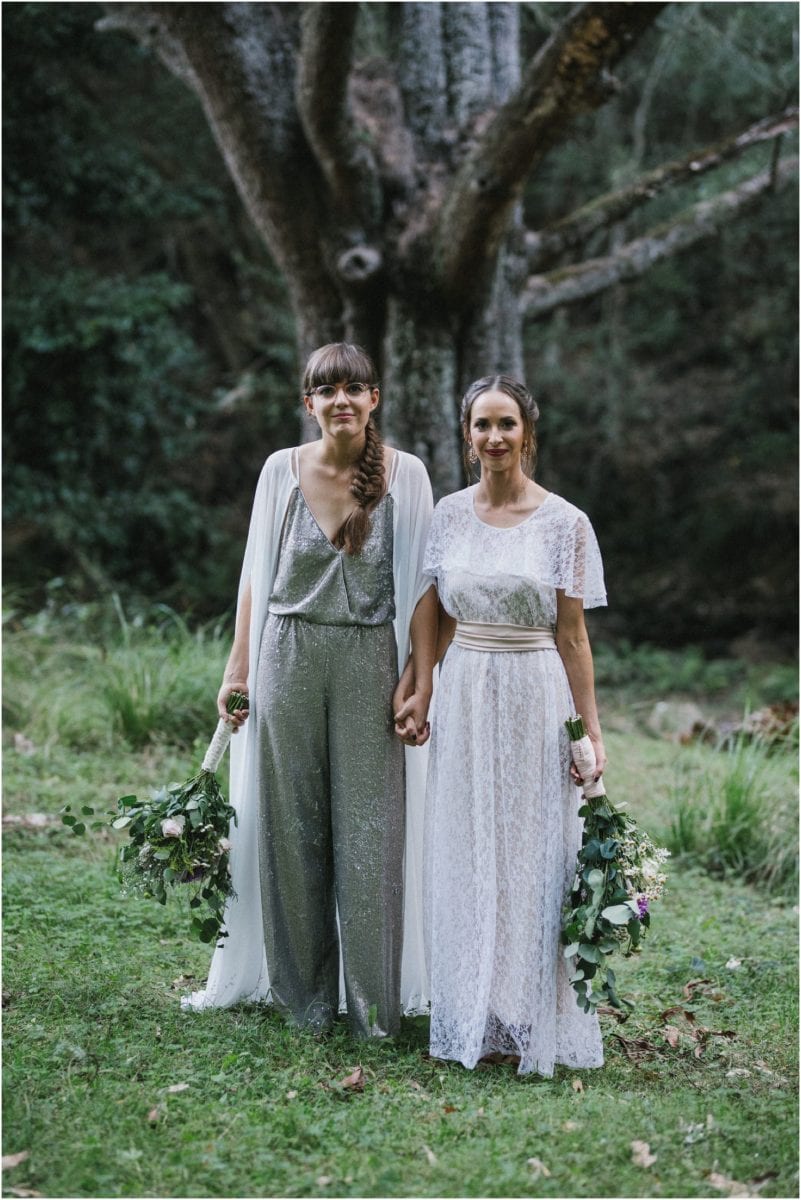 Newly married couple after their kangaroo valley same sex wedding ceremony