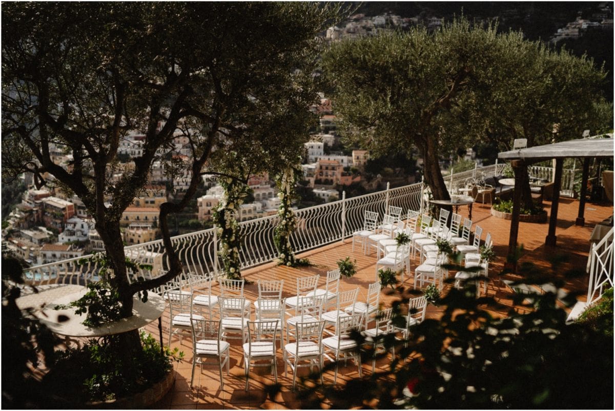 The beautiful ceremony spot at this Villa Oliviero Positano wedding on the Amalfi Coast