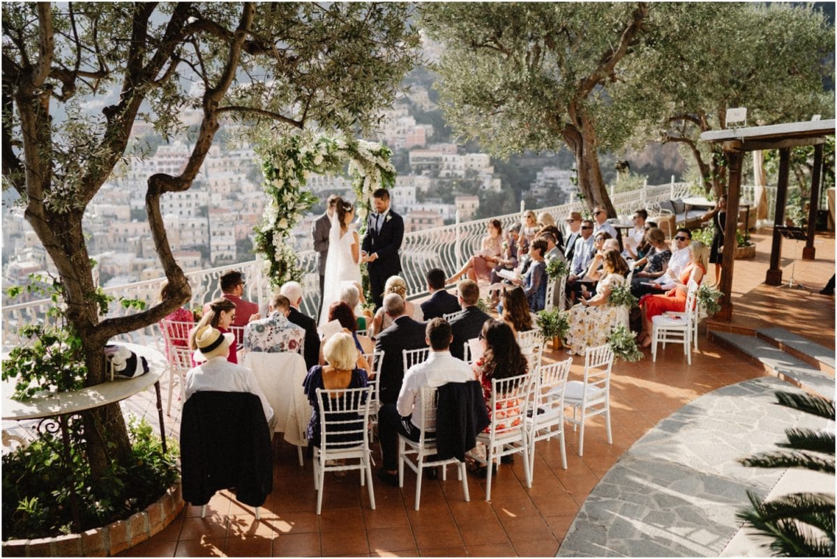 An incredible Amalfi Coast wedding ceremony at Villa Oliviero in Positano